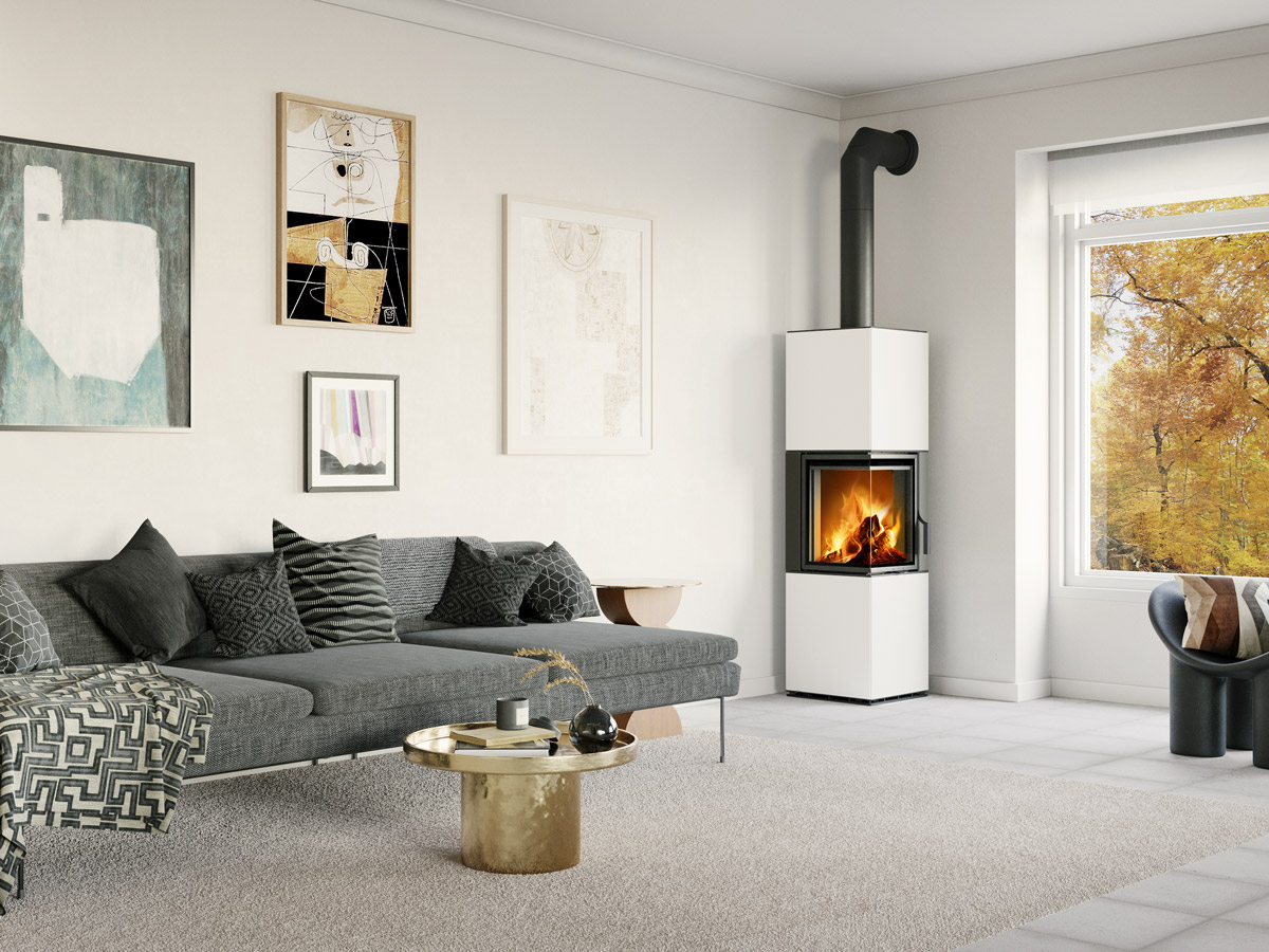 Romotop Harmony R-L HA akumulačné krbové kachle s keramickým obkladom moderné